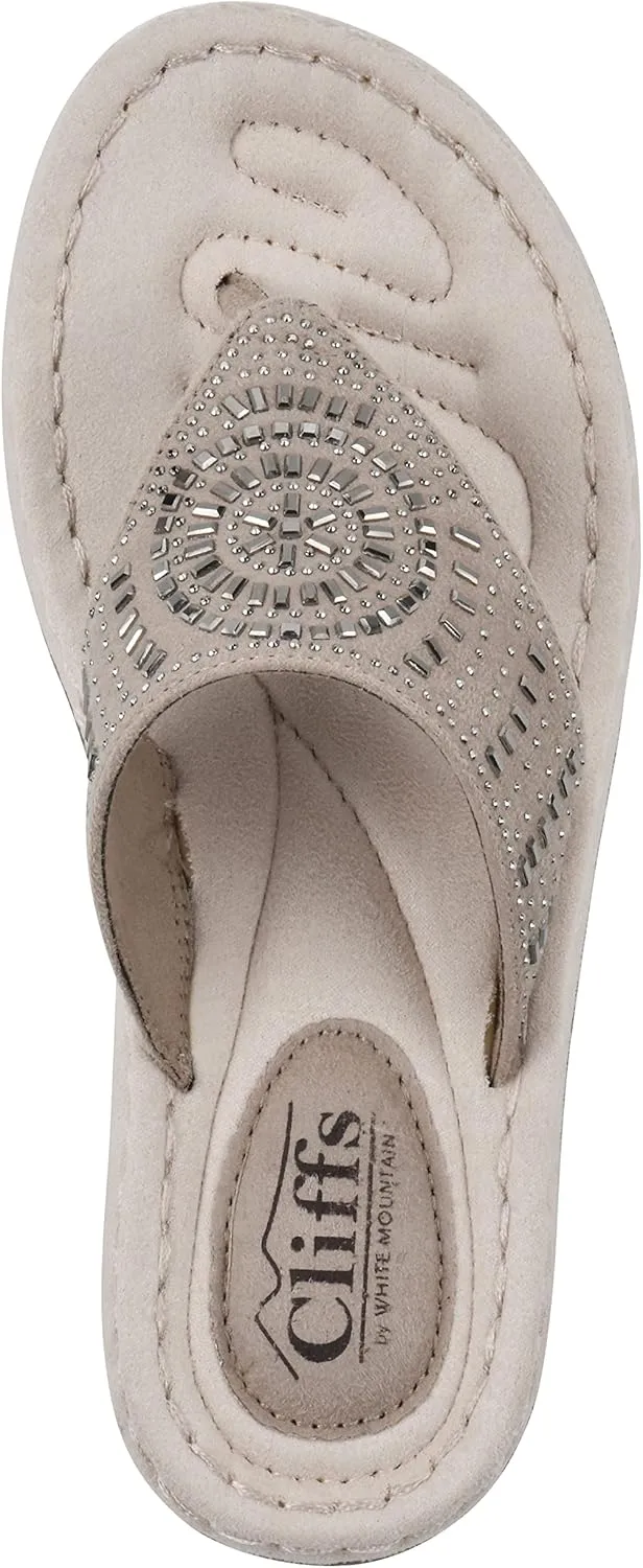 CLIFFS BY WHITE MOUNTAIN Women's Cienna Mini Wedge Flip Flop Sandal