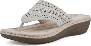 CLIFFS BY WHITE MOUNTAIN Women's Comate Rhinestoned Mini Wedge Flip Flop Sandal
