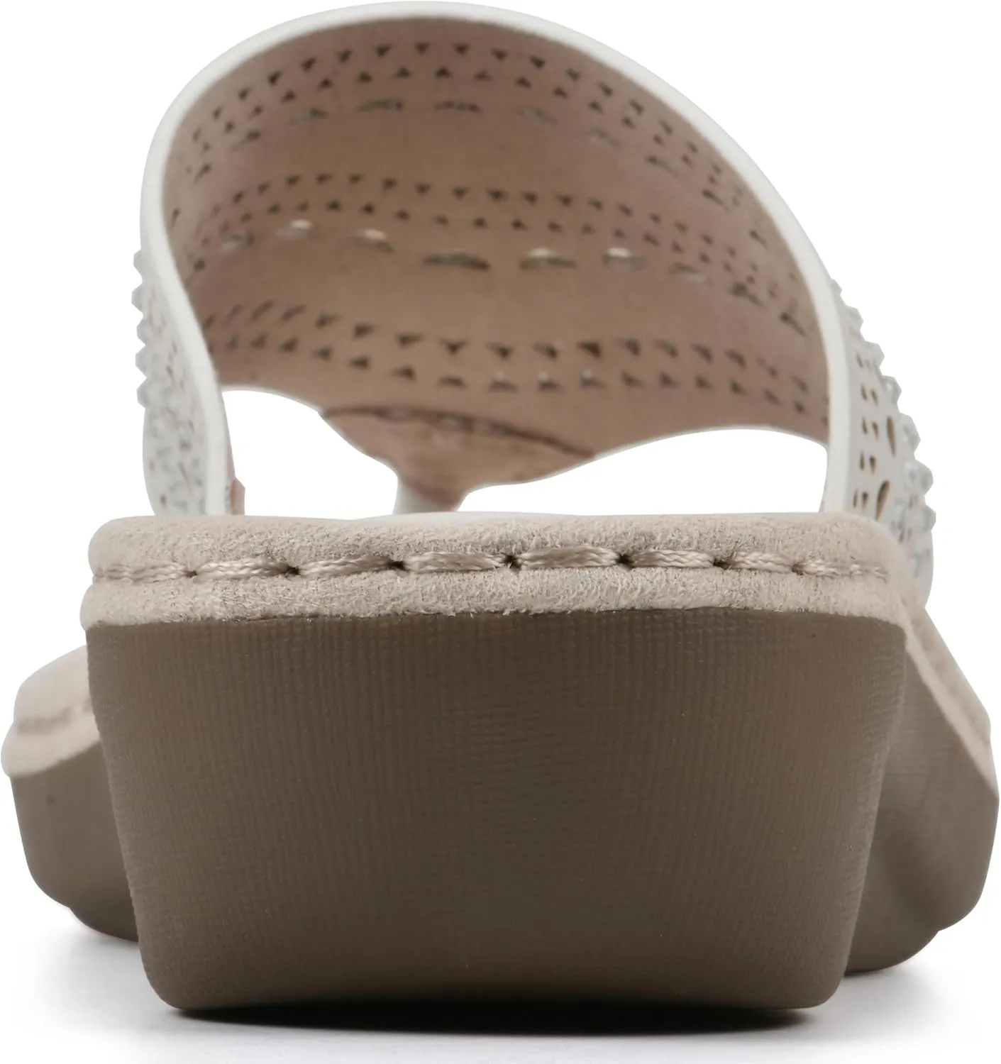 CLIFFS BY WHITE MOUNTAIN Women's Comate Rhinestoned Mini Wedge Flip Flop Sandal
