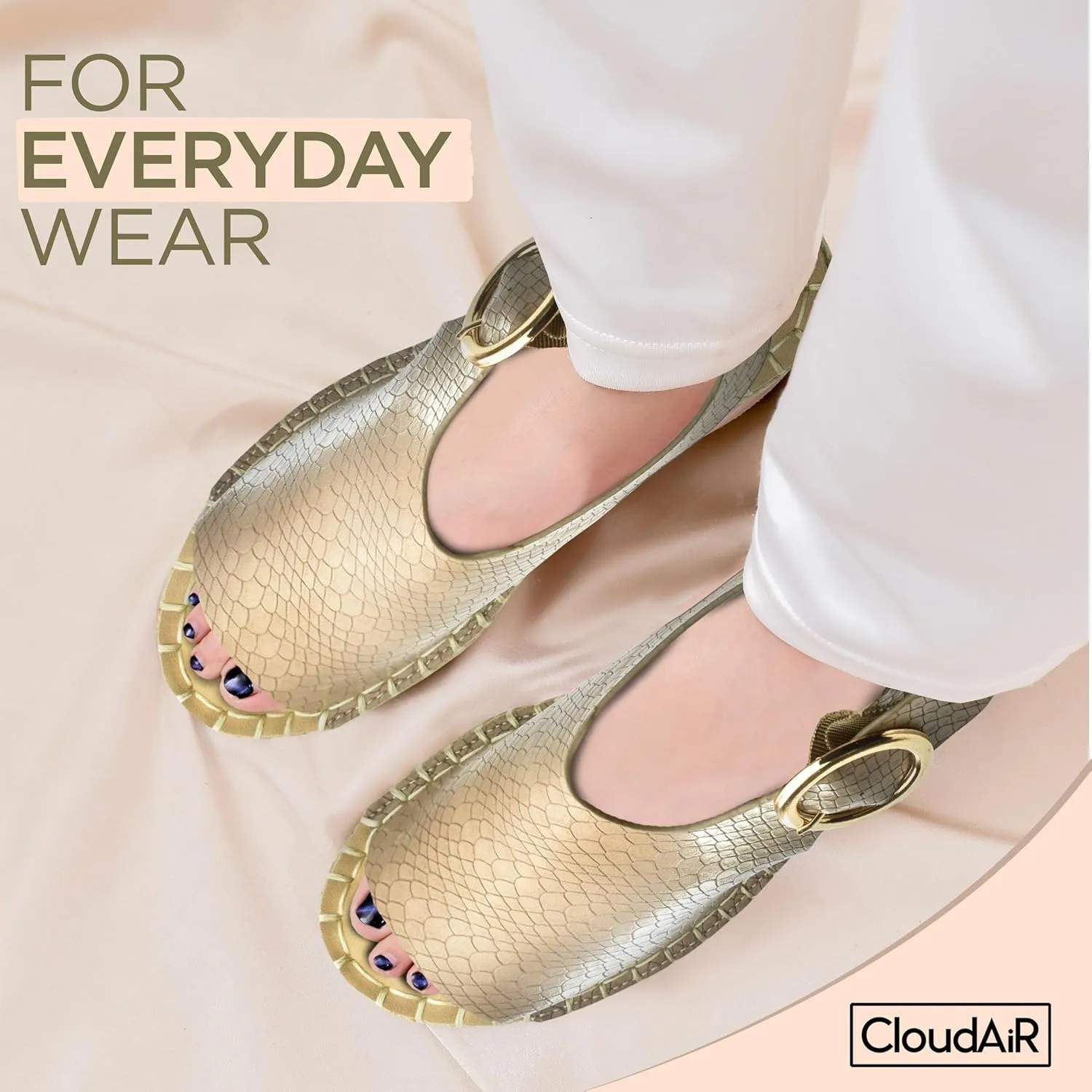 CLOUDAIR Selina Women's Espadrille Wedge Sandals - Comfortable and Stylish Platform Slip On Sandals with Buckle Closure, Comfy Wedge Heels for Women, Fashion Summer Sandals