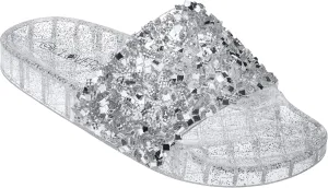 CLOVERLAY Women’s Summer Flip Flop Open Toe Jelly Sandal Rhinestone Glitter Slide Sandals Slippers