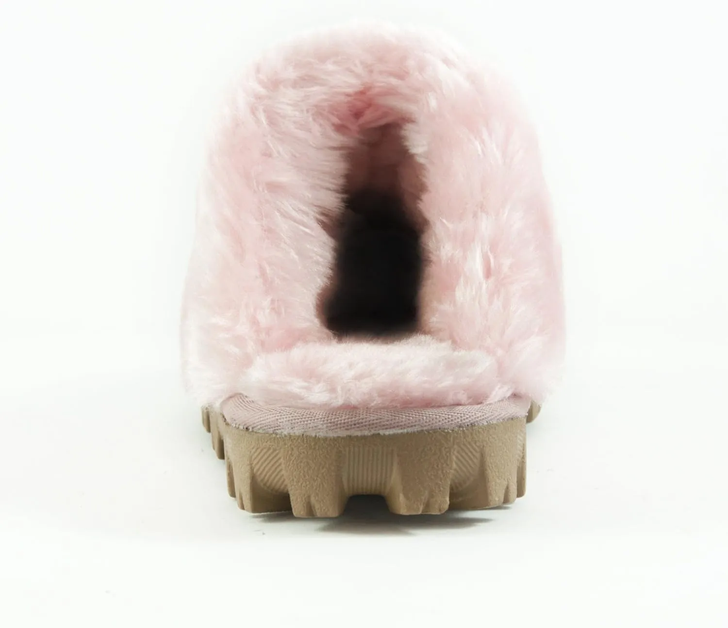CLPP'LI Womens Slip on Faux Fur Warm Winter Mules Fluffy Suede Comfy Slippers
