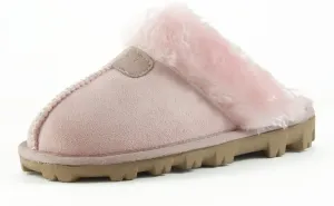 CLPP'LI Womens Slip on Faux Fur Warm Winter Mules Fluffy Suede Comfy Slippers