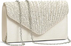 Clutch Purses for Women, Evening Bag with Detachable Chain Ladies Sparkling Party Handbag Wedding Bags