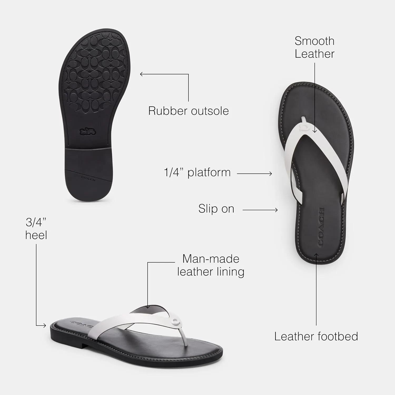 Coach Women's Brianna Flip Flop Flat Sandals