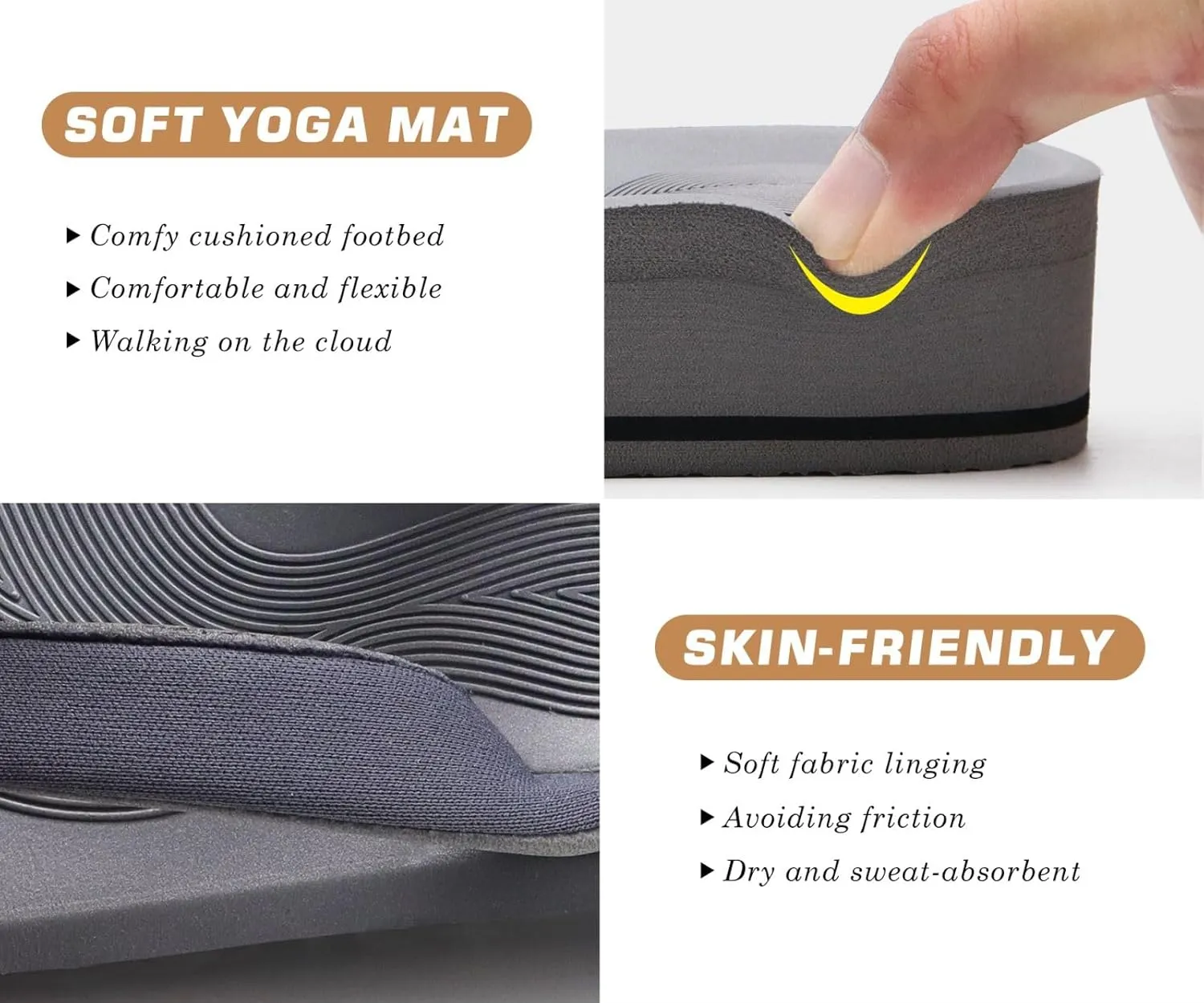 COFACE Flip Flops for Women With Comfortable Arch Support Ladies Fashion Platform Thong Sandals Soft Yoga Mat Sole For Beach/Indoor Outdoor