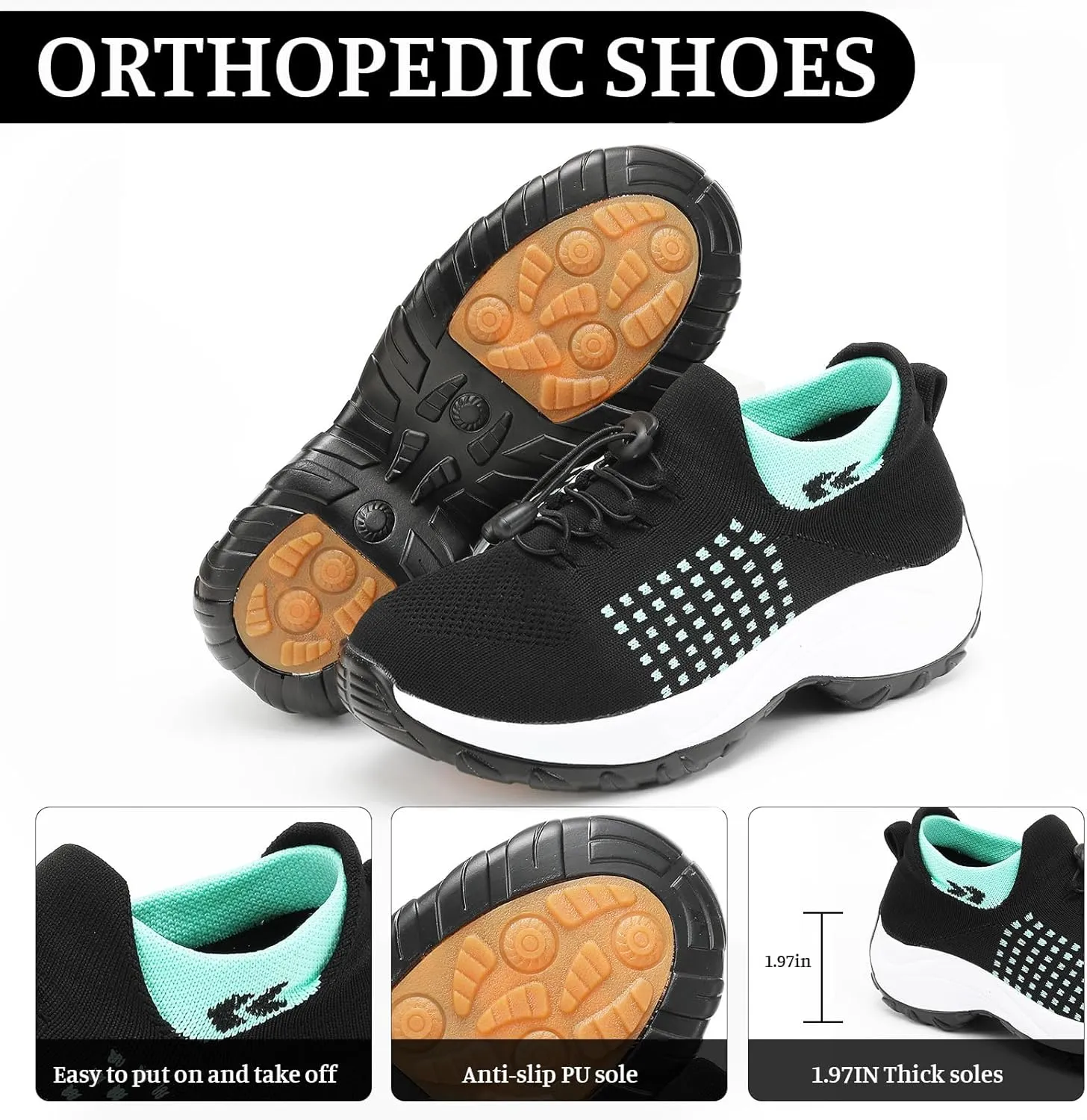 Comfort Wear Orthowear Shoes for Women, Fashion Comfortwear Ortho Shoes for Women Plantar Fasciitis Comfortable Air Cushion Ortho Breathable Stretch Cushion