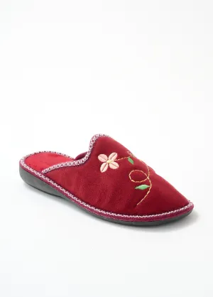 Comfort width wedge mule slipper