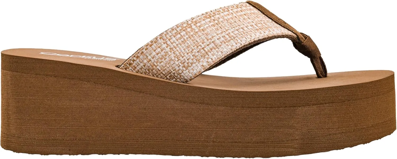 Corkys Footwear Women's Take A Dip Flip Flops - Featuring a Stylish V-Strap Design and a 2.5-Inch Platform, Blending Casual Elegance with Ultimate Comfort