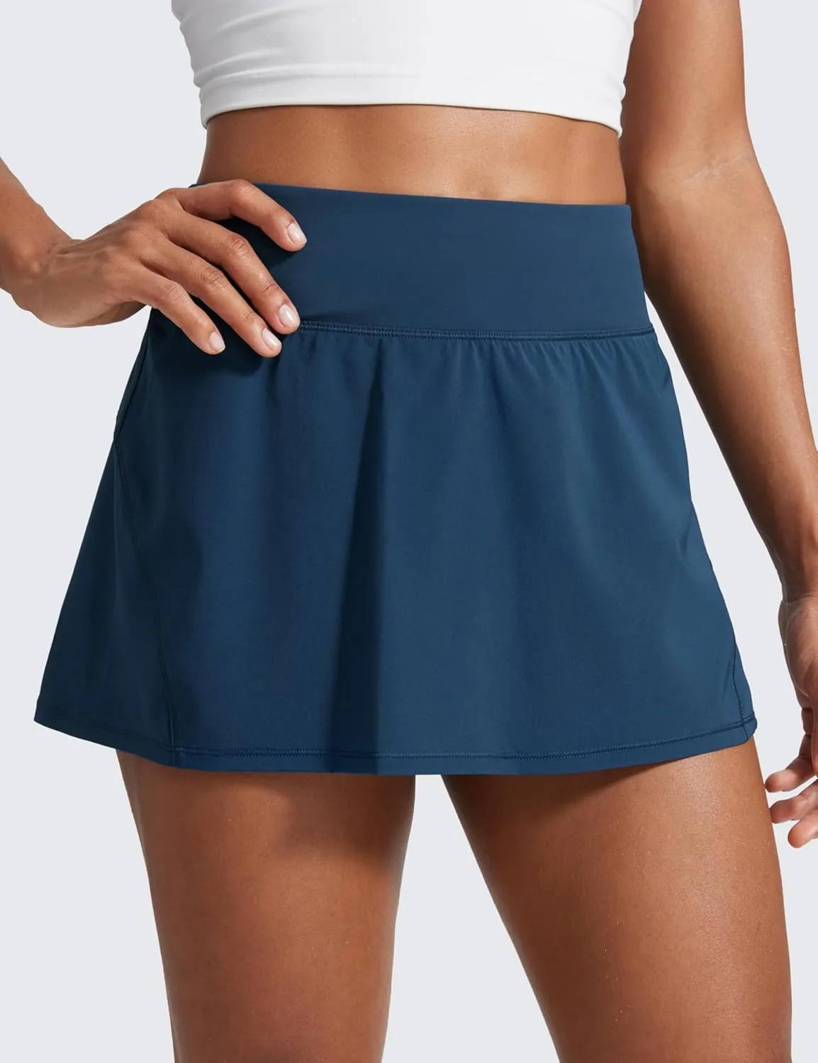 CRZ YOGA Women's Quick Dry Pleated Tennis Skirts Mid Waisted Cute Athletic Workout Running Sports Golf Skorts Volleyball