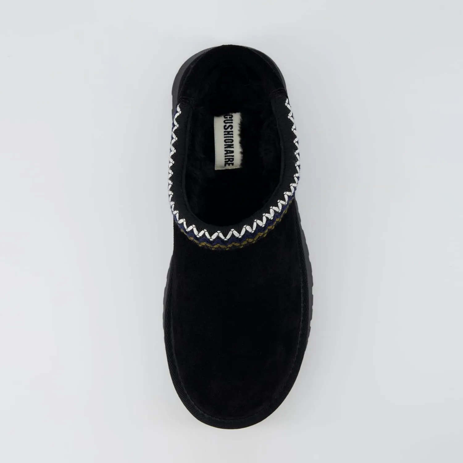 CUSHIONAIRE Kabuki Platform Boots Genuine Suede Fuzzy Mule Slippers for Women with Memory Foam | Indoor/Outdoor Womens Slippers | Wide Widths Available
