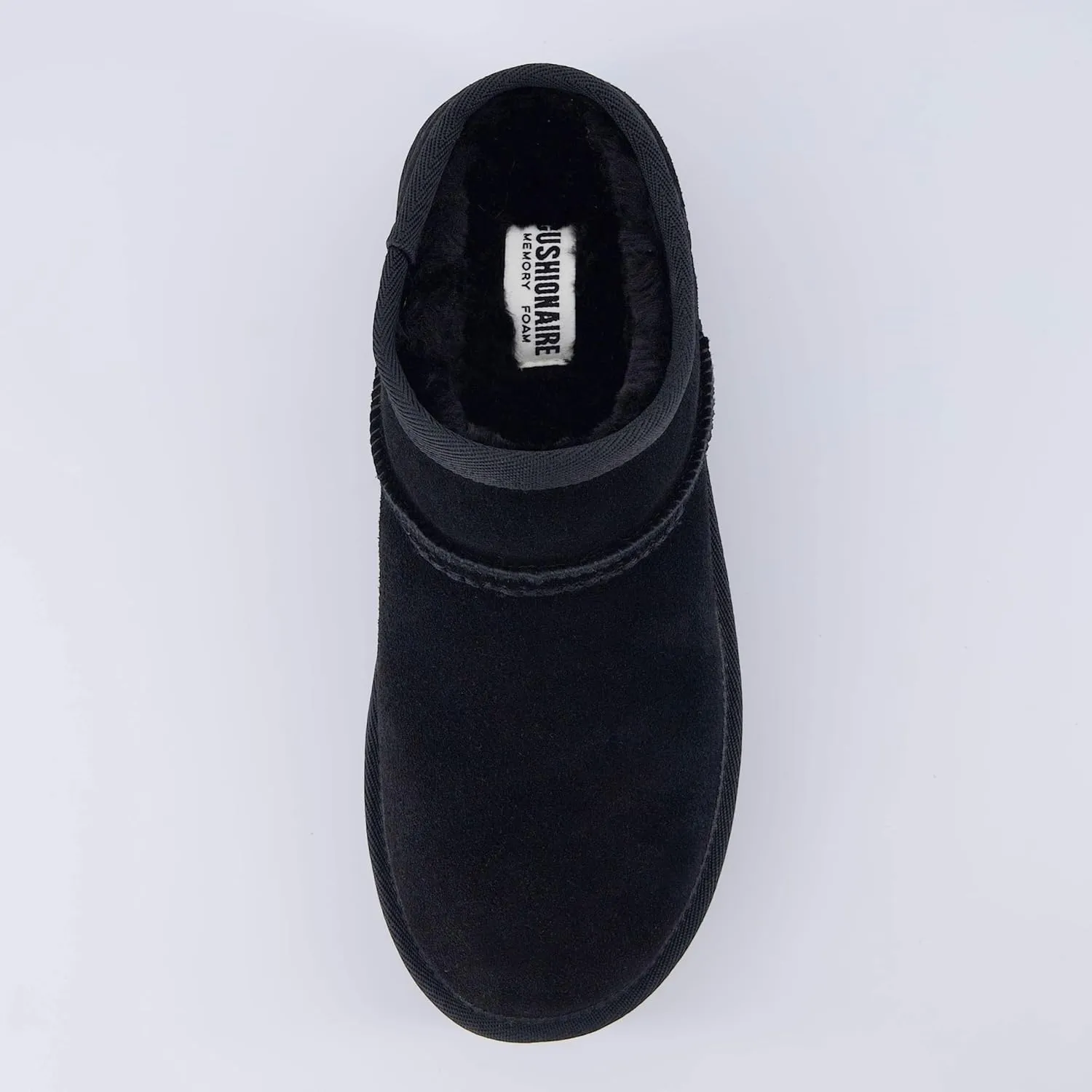 CUSHIONAIRE Women's Huggy Genuine Suede Cozy Mule Platform  Memory Foam, Wide Widths Available