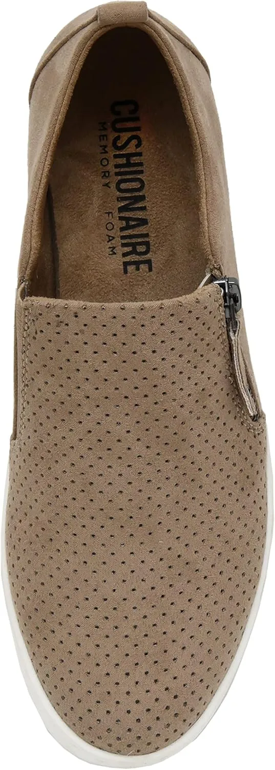 CUSHIONAIRE Women's Nissa Casual Zipper Slip on with  Memory Foam & Wide Widths Available