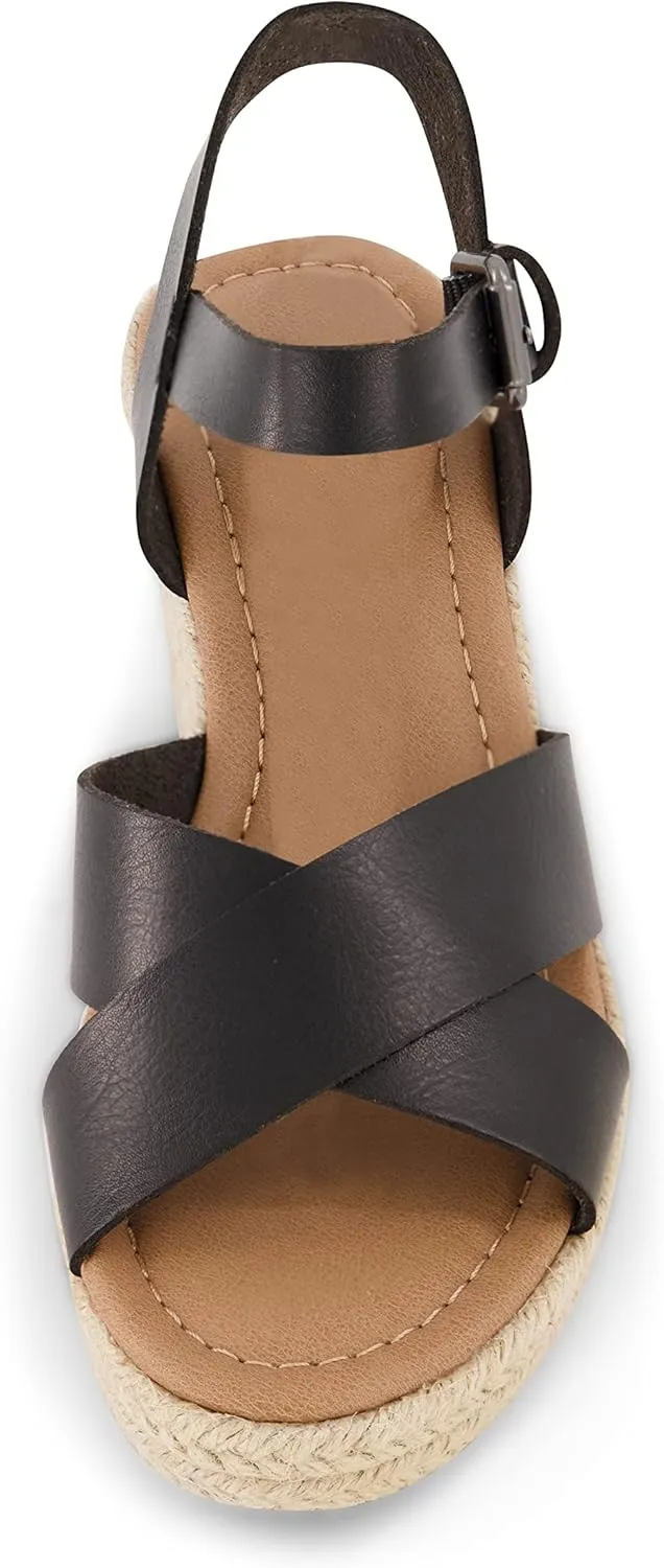 CUSHIONAIRE Women's Robbie espadrille Wedge Sandal  Memory Foam and Wide Widths Available