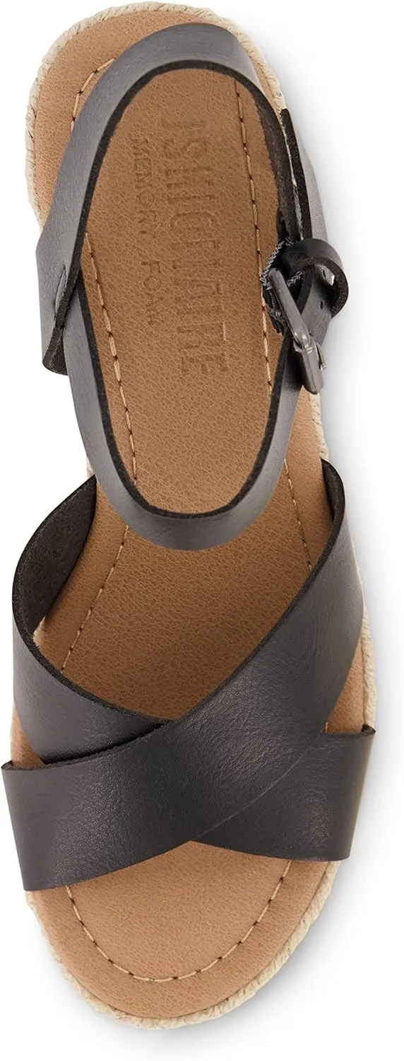 CUSHIONAIRE Women's Robbie espadrille Wedge Sandal  Memory Foam and Wide Widths Available