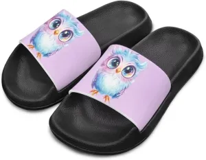 Cute Animal Print Girls' Slippers - Non-Slip, Quick-Dry, Suitable for Home Bathing Outdoor Slides Play