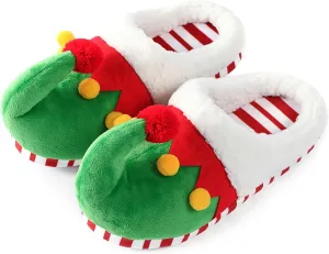 Cute Elf Shoes for Women Men - Furry Home Nonslip Slippers - Comfy Bedroom Holiday Animal Indoor Outdoor Shoes