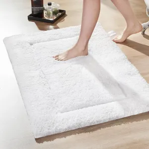 Deconovo Non-Slip Bath Mat - Ultra Soft, Quick Dry, Super Absorbent, Machine Washable, Premium Plush Rug for Bathroom & Shower - 24x17 Inch,Pure White
