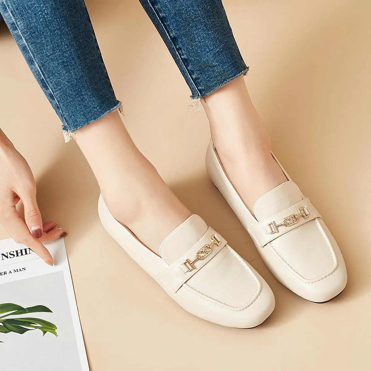 DeYashopin Women's Loafer Shoes Leisure Slip On Work Shoes Comfort Walking Flats