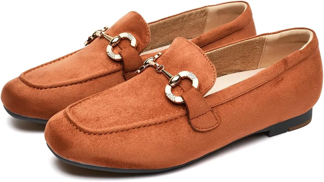 DeYashopin Womens Loafers Shoes Fashion Low Heel Slip on Shoes Comfortable Driving Flats