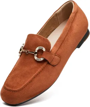 DeYashopin Womens Loafers Shoes Fashion Low Heel Slip on Shoes Comfortable Driving Flats