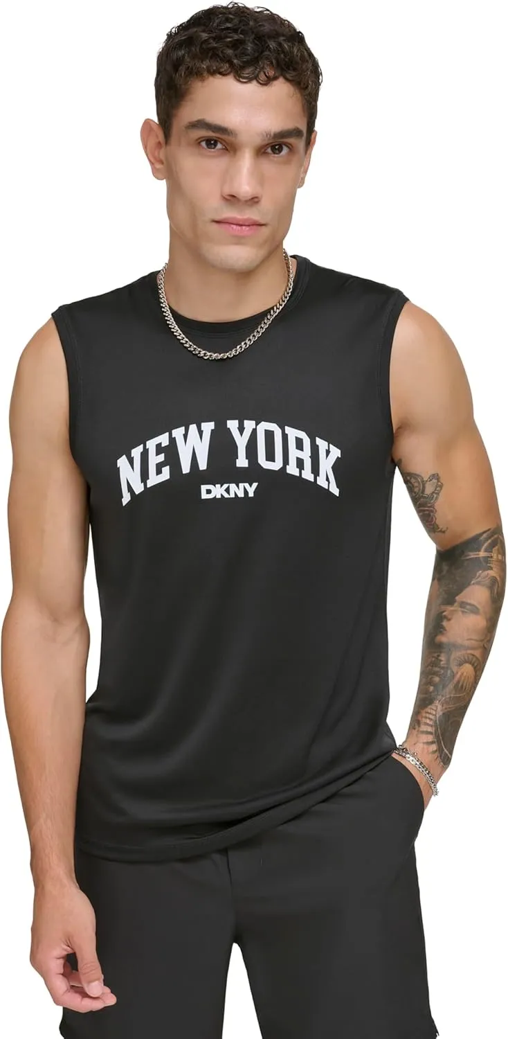 DKNY Men's Sleeveless Quick Dry 40  Protection UPF Active Top