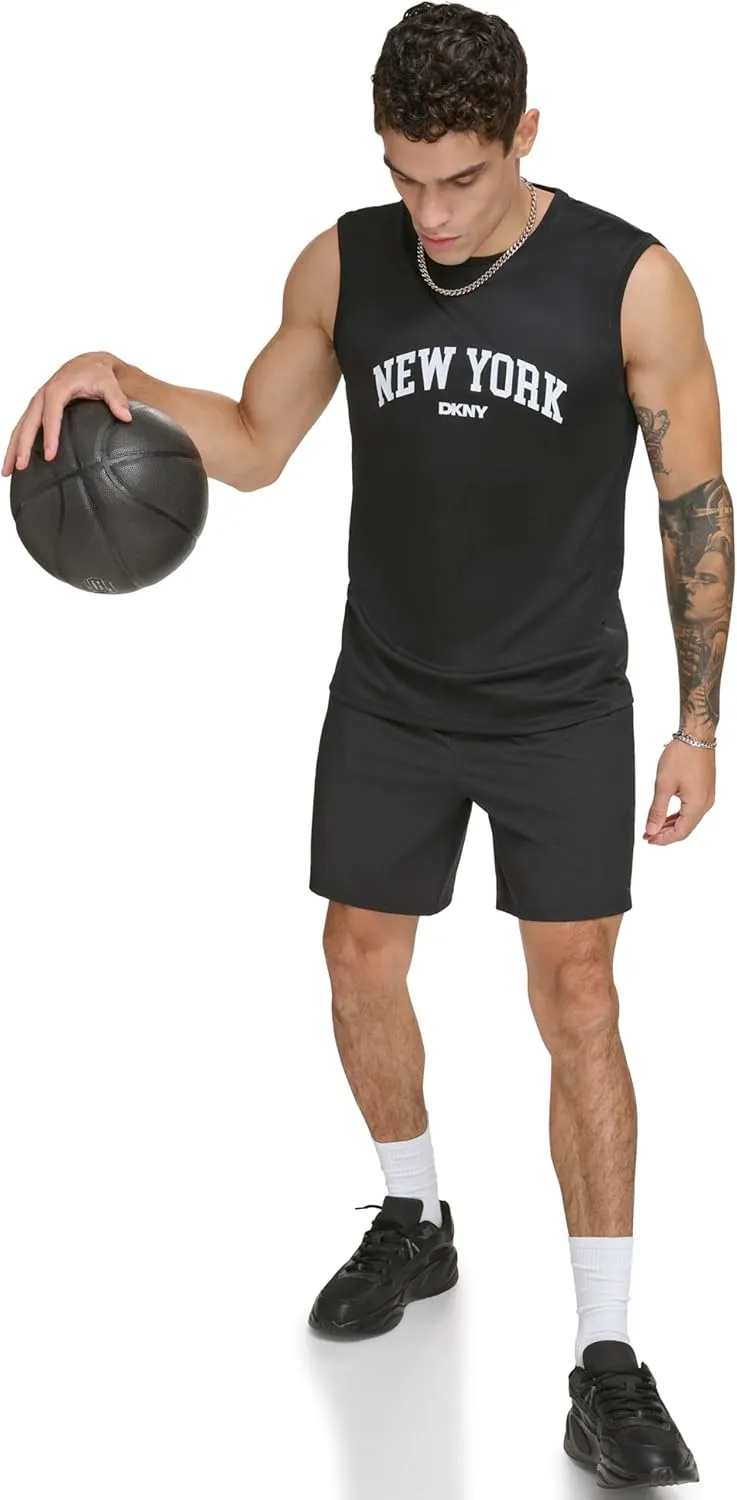DKNY Men's Sleeveless Quick Dry 40  Protection UPF Active Top