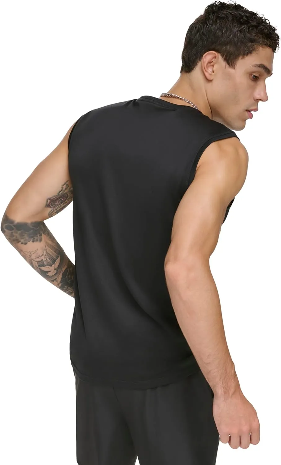 DKNY Men's Sleeveless Quick Dry 40  Protection UPF Active Top