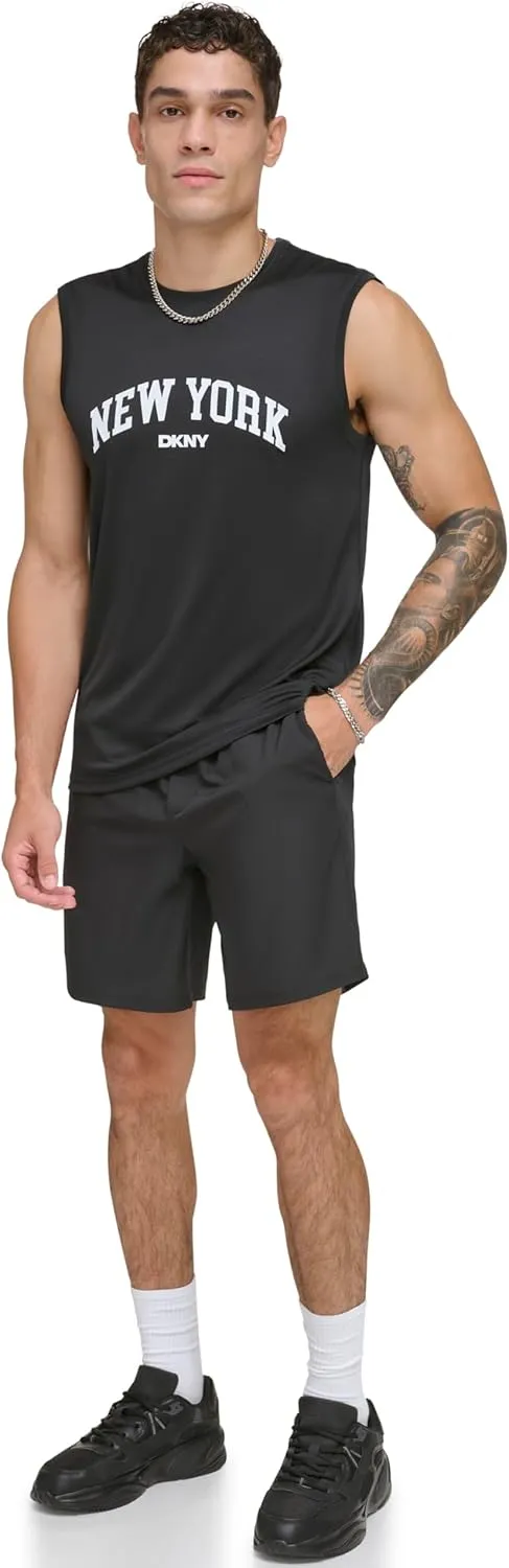 DKNY Men's Sleeveless Quick Dry 40  Protection UPF Active Top