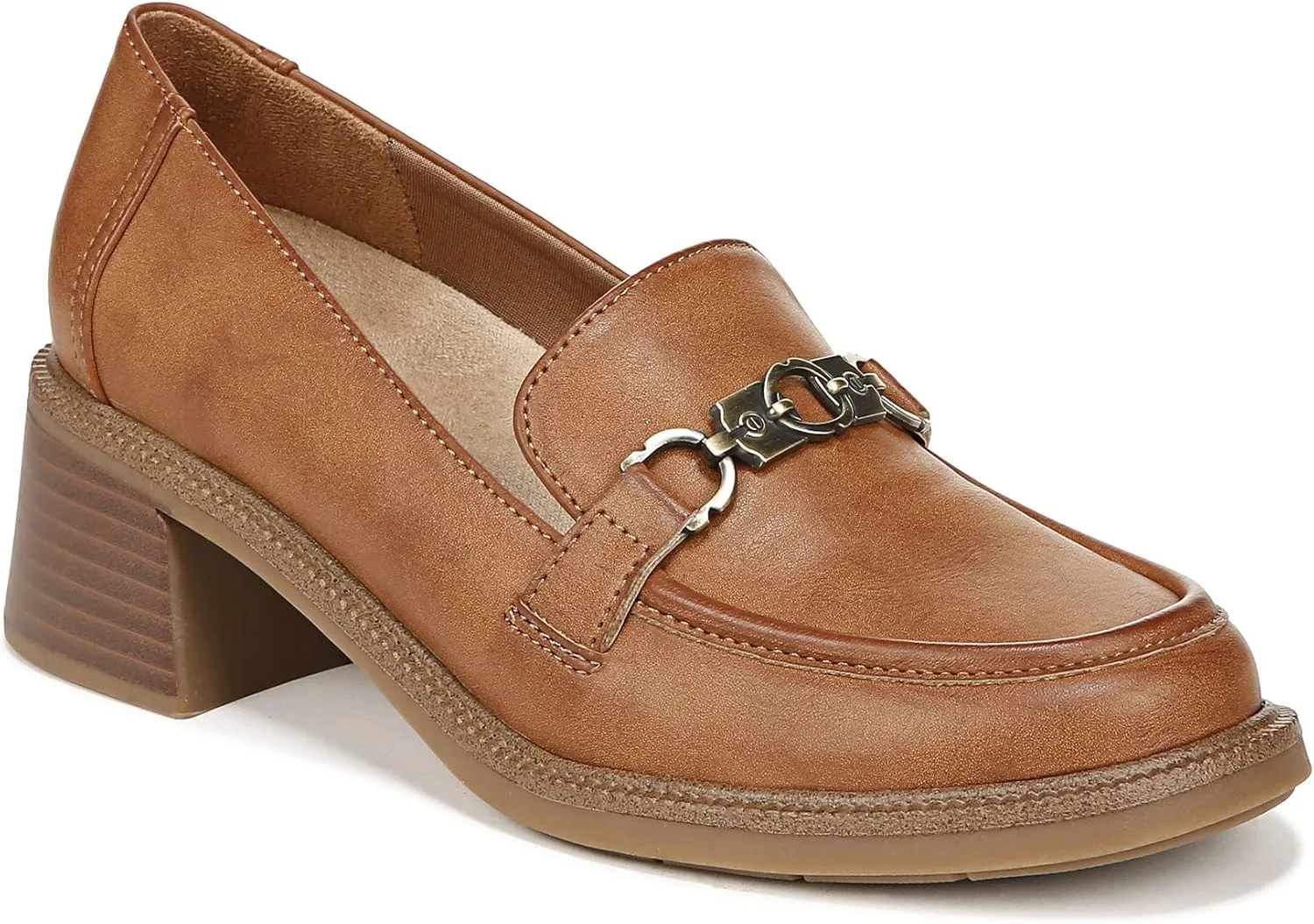 Dr. Scholl's Shoes Womens Rate Up Bit Slip On Block Heel Loafer