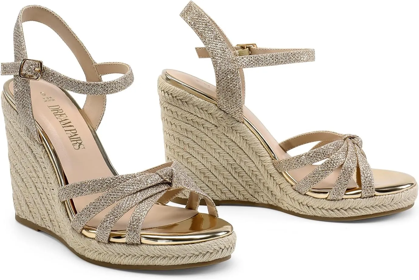 DREAM PAIRS Wedge Sandals for Women Dressy Summer, Platform Espadrille Strappy Casual Braided Heels Comfortable with Open Toe and Ankle Strap