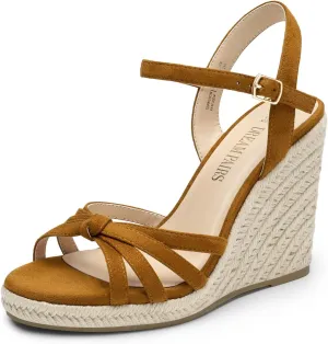 DREAM PAIRS Wedge Sandals for Women Dressy Summer, Platform Espadrille Strappy Casual Braided Heels Comfortable with Open Toe and Ankle Strap