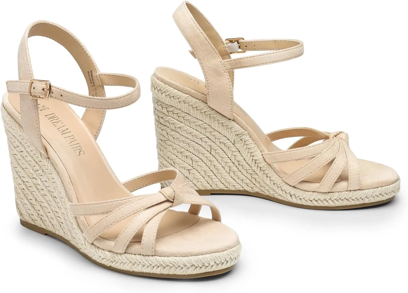 DREAM PAIRS Wedge Sandals for Women Dressy Summer, Platform Espadrille Strappy Casual Braided Heels Comfortable with Open Toe and Ankle Strap
