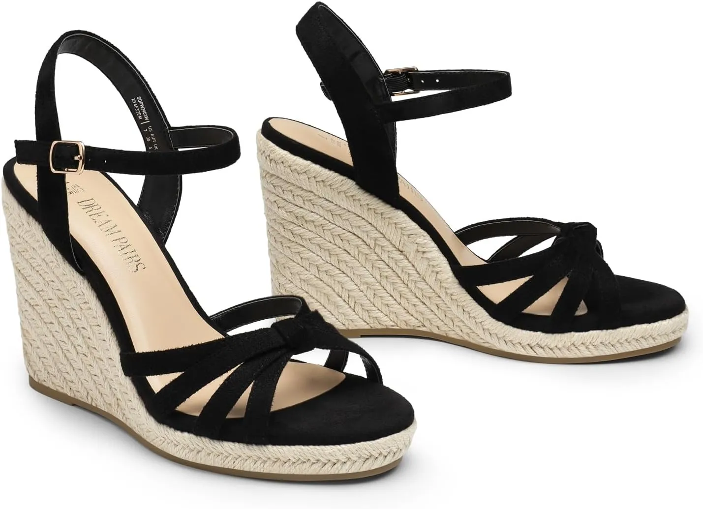 DREAM PAIRS Wedge Sandals for Women Dressy Summer, Platform Espadrille Strappy Casual Braided Heels Comfortable with Open Toe and Ankle Strap