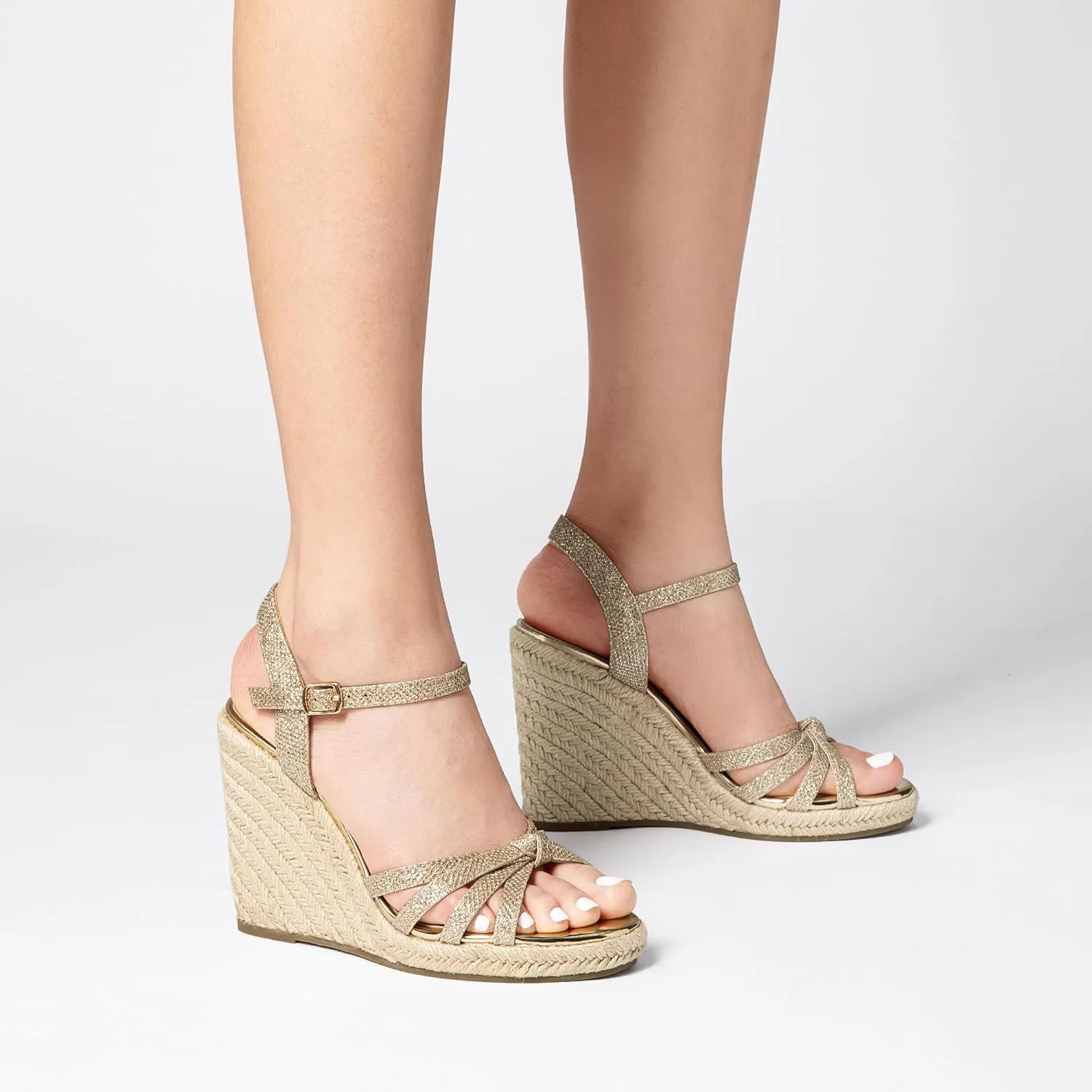 DREAM PAIRS Wedge Sandals for Women Dressy Summer, Platform Espadrille Strappy Casual Braided Heels Comfortable with Open Toe and Ankle Strap