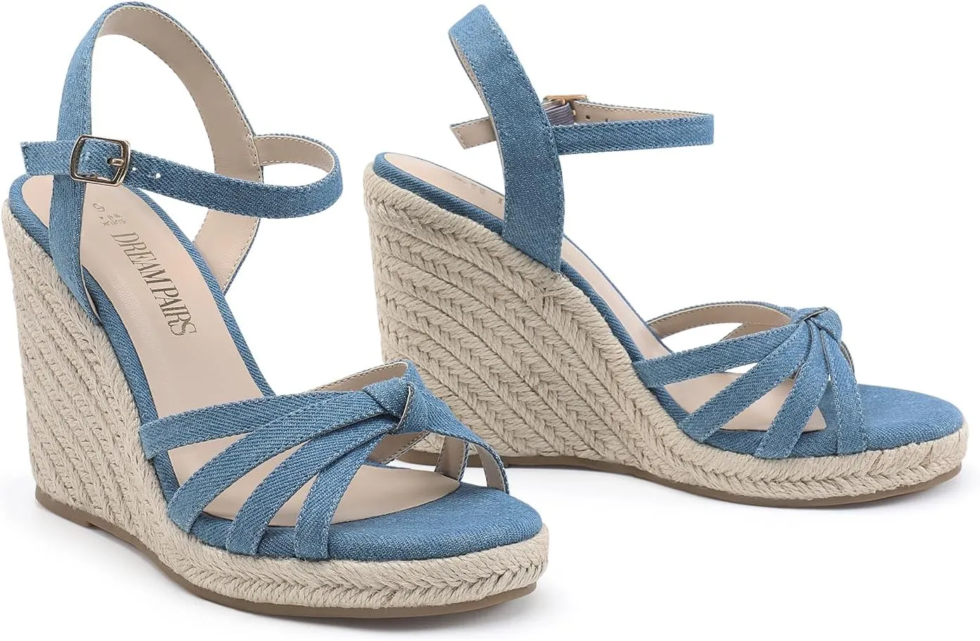 DREAM PAIRS Wedge Sandals for Women Dressy Summer, Platform Espadrille Strappy Casual Braided Heels Comfortable with Open Toe and Ankle Strap