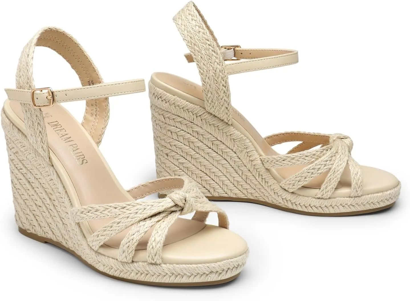 DREAM PAIRS Wedge Sandals for Women Dressy Summer, Platform Espadrille Strappy Casual Braided Heels Comfortable with Open Toe and Ankle Strap