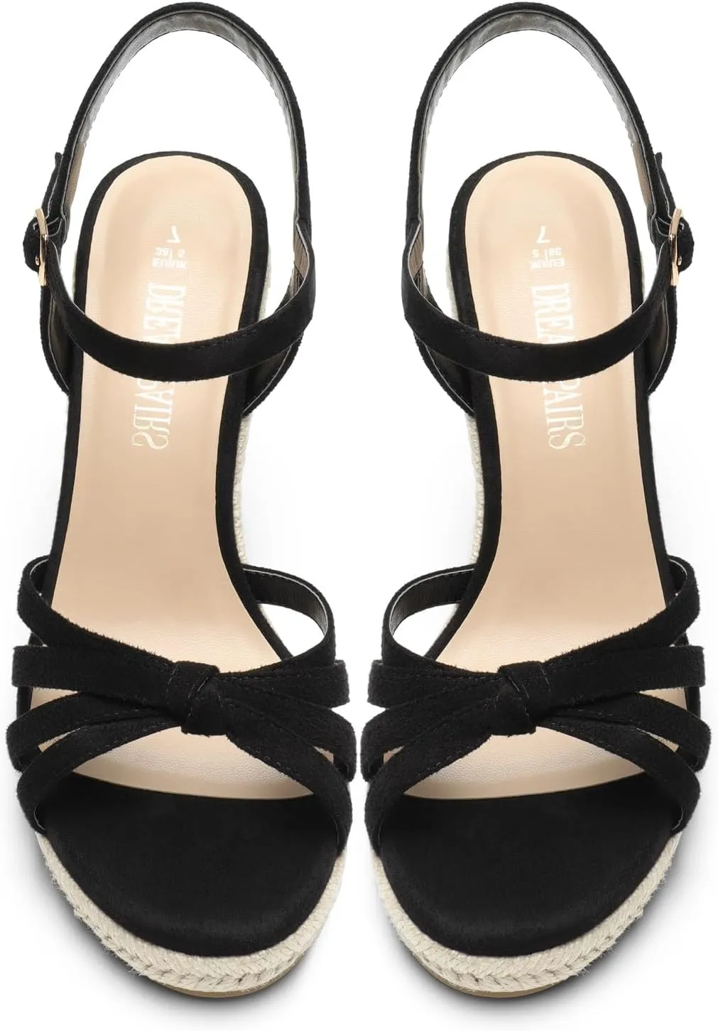 DREAM PAIRS Wedge Sandals for Women Dressy Summer, Platform Espadrille Strappy Casual Braided Heels Comfortable with Open Toe and Ankle Strap