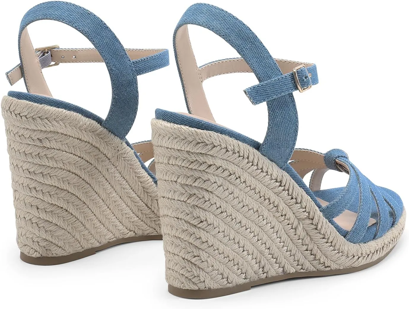 DREAM PAIRS Wedge Sandals for Women Dressy Summer, Platform Espadrille Strappy Casual Braided Heels Comfortable with Open Toe and Ankle Strap