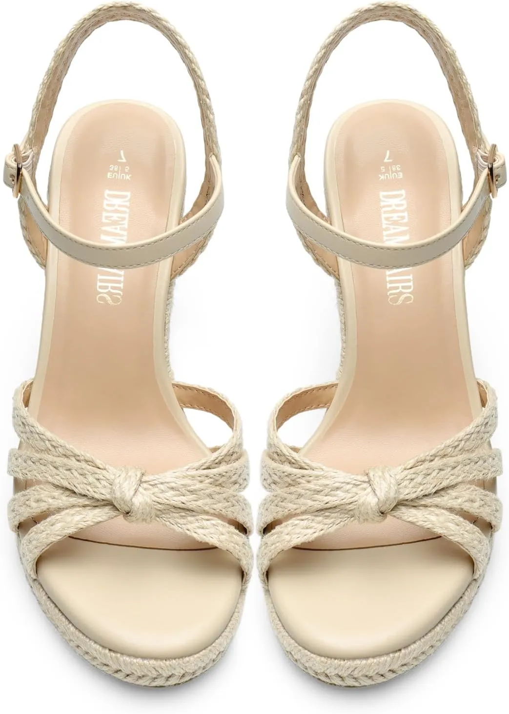 DREAM PAIRS Wedge Sandals for Women Dressy Summer, Platform Espadrille Strappy Casual Braided Heels Comfortable with Open Toe and Ankle Strap