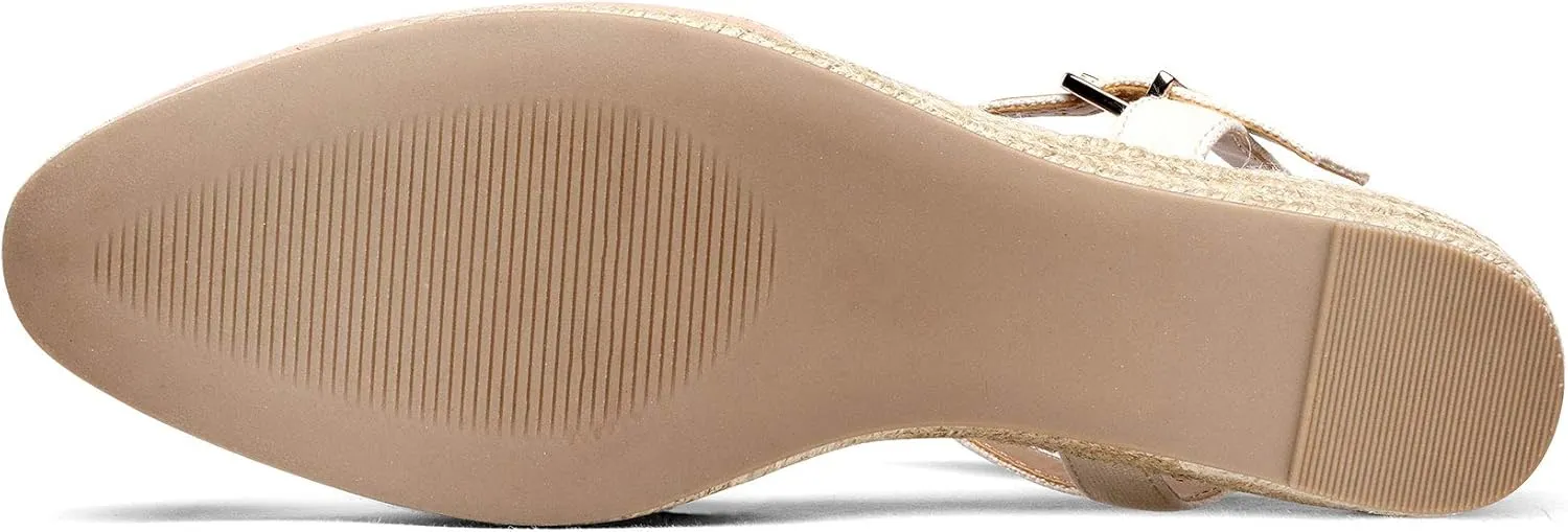 DREAM PAIRS Women's Closed Toe Elastic Ankle Strap Espadrilles Wedge Sandals