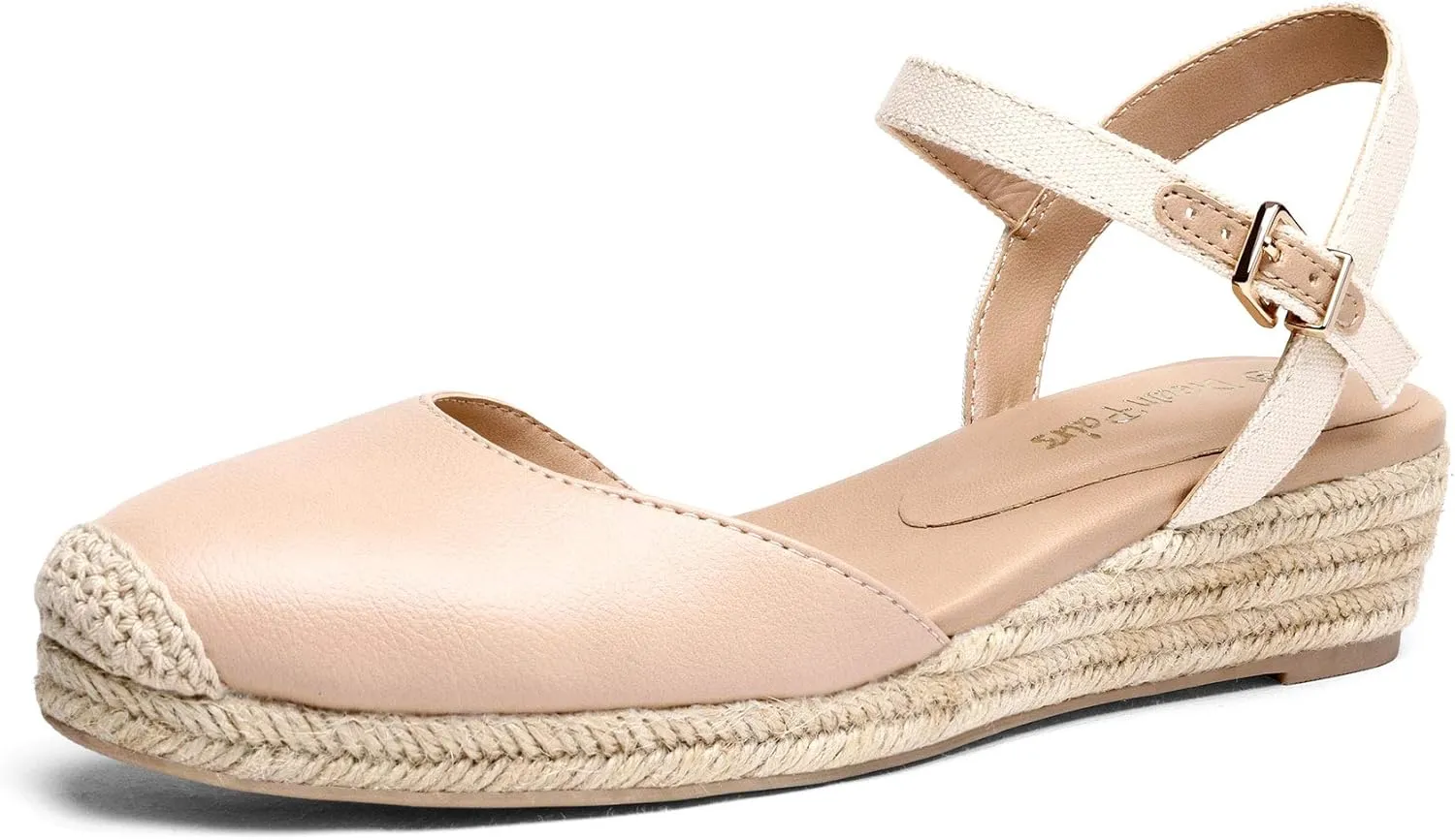 DREAM PAIRS Women's Closed Toe Elastic Ankle Strap Espadrilles Wedge Sandals