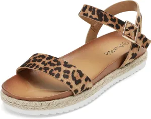 DREAM PAIRS Women’s Open Toe Ankle Strap Espadrille Casual Flatform Platform Wedge Sandals