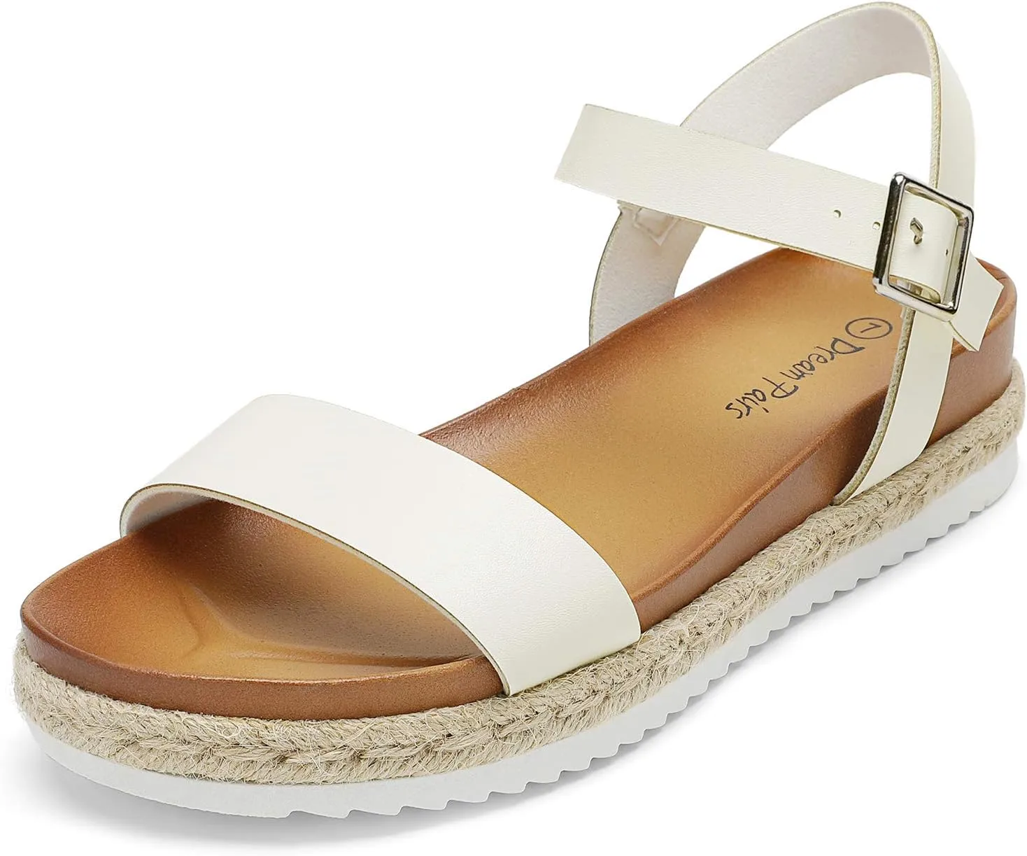 DREAM PAIRS Women’s Open Toe Ankle Strap Espadrille Casual Flatform Platform Wedge Sandals
