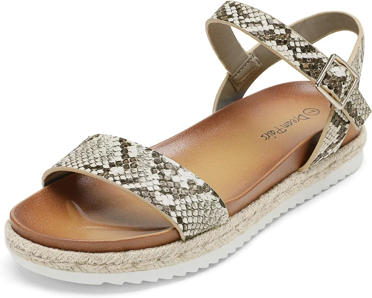 DREAM PAIRS Women’s Open Toe Ankle Strap Espadrille Casual Flatform Platform Wedge Sandals
