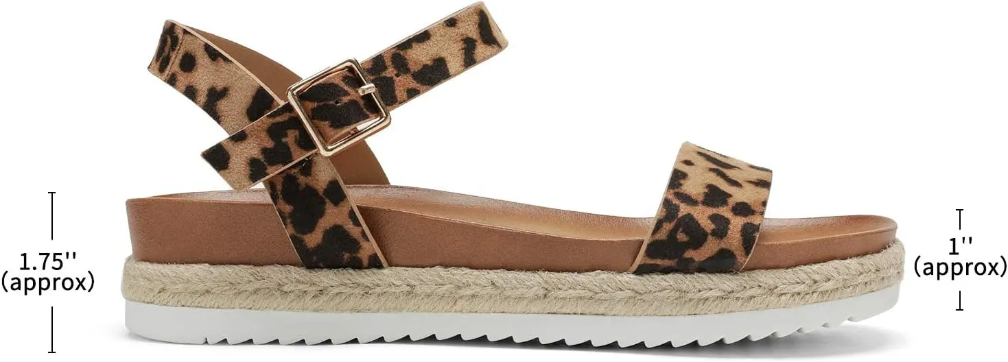 DREAM PAIRS Women’s Open Toe Ankle Strap Espadrille Casual Flatform Platform Wedge Sandals