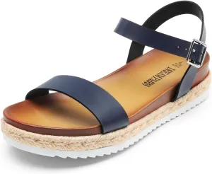 DREAM PAIRS Women’s Open Toe Ankle Strap Espadrille Casual Flatform Platform Wedge Sandals