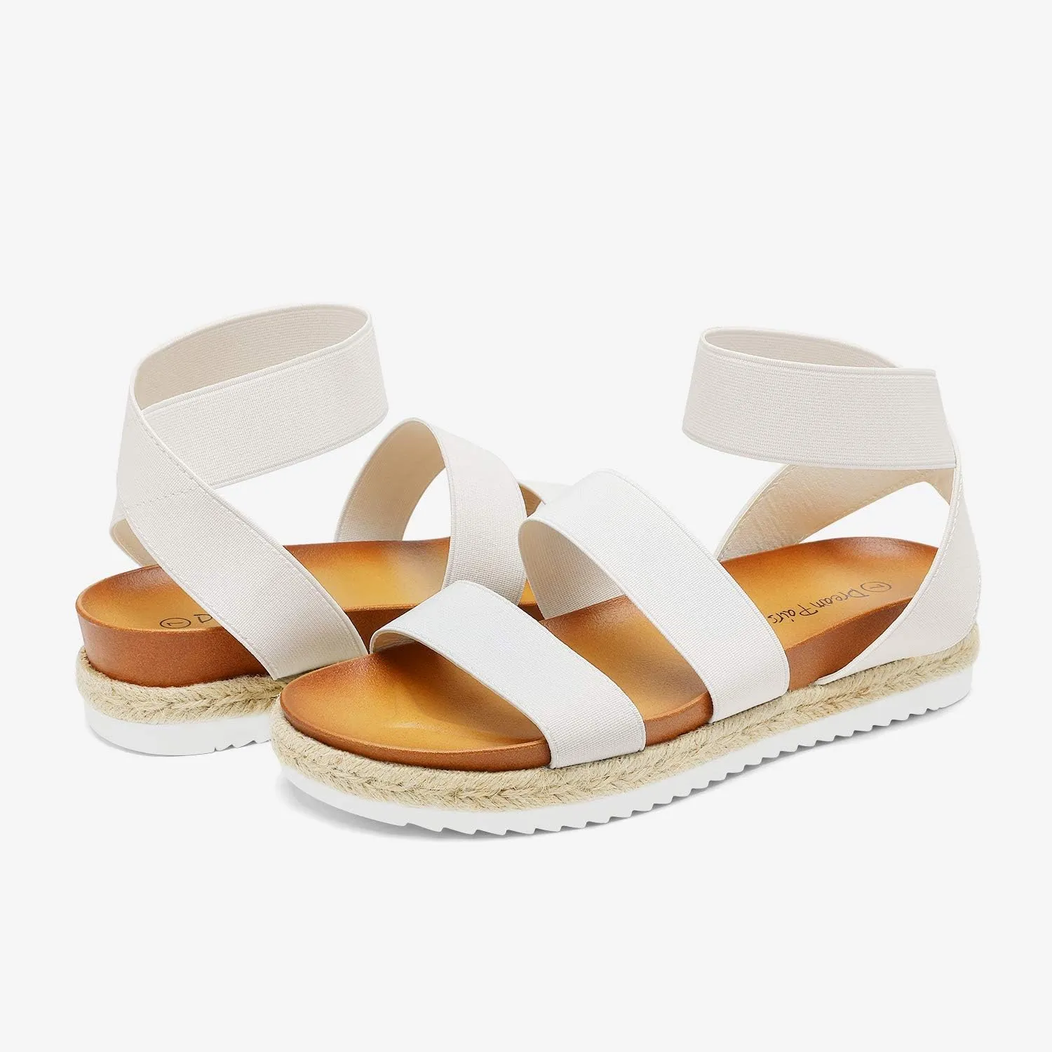 DREAM PAIRS Women’s Open Toe Ankle Strap Espadrille Flatform Platform Wedge Sandals