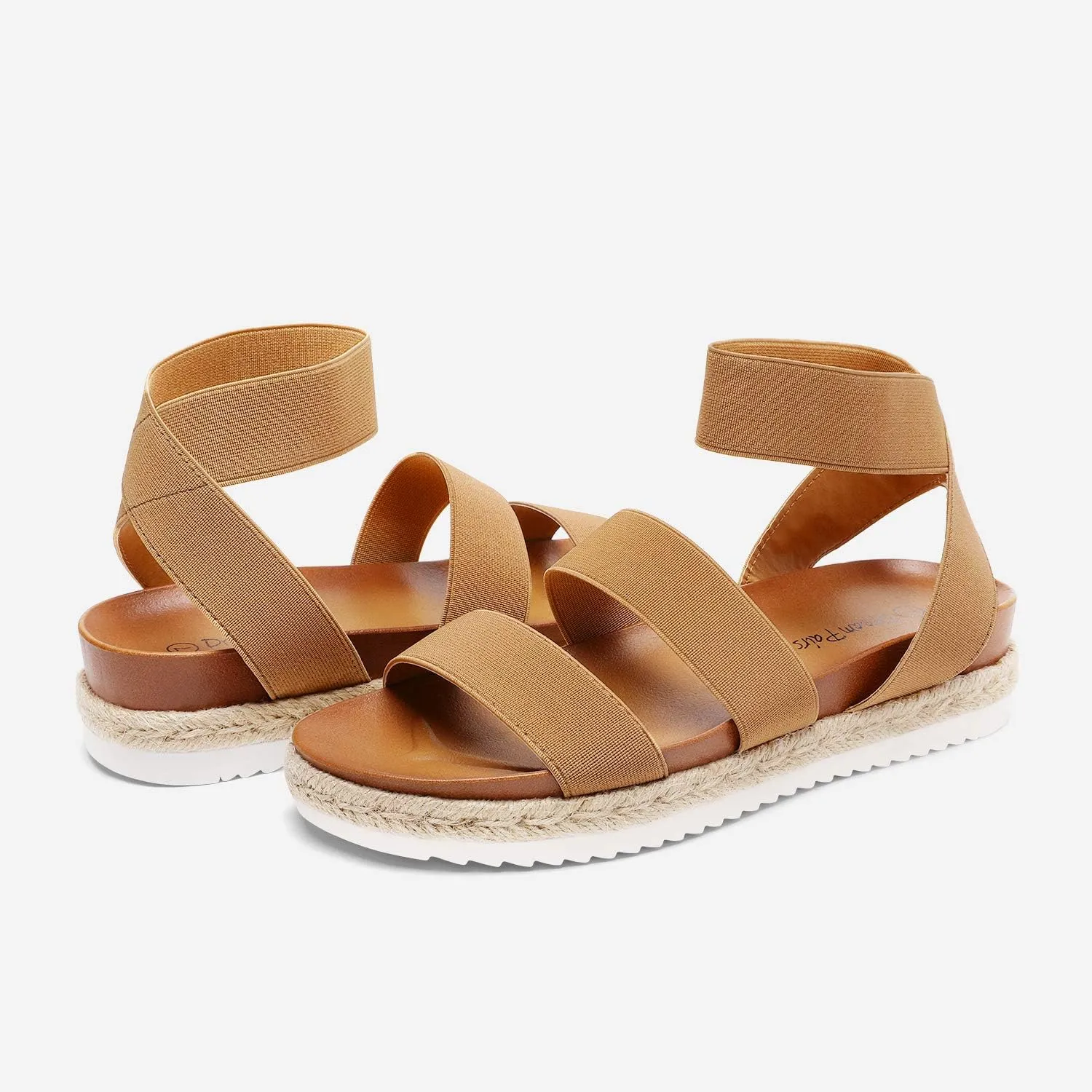 DREAM PAIRS Women’s Open Toe Ankle Strap Espadrille Flatform Platform Wedge Sandals