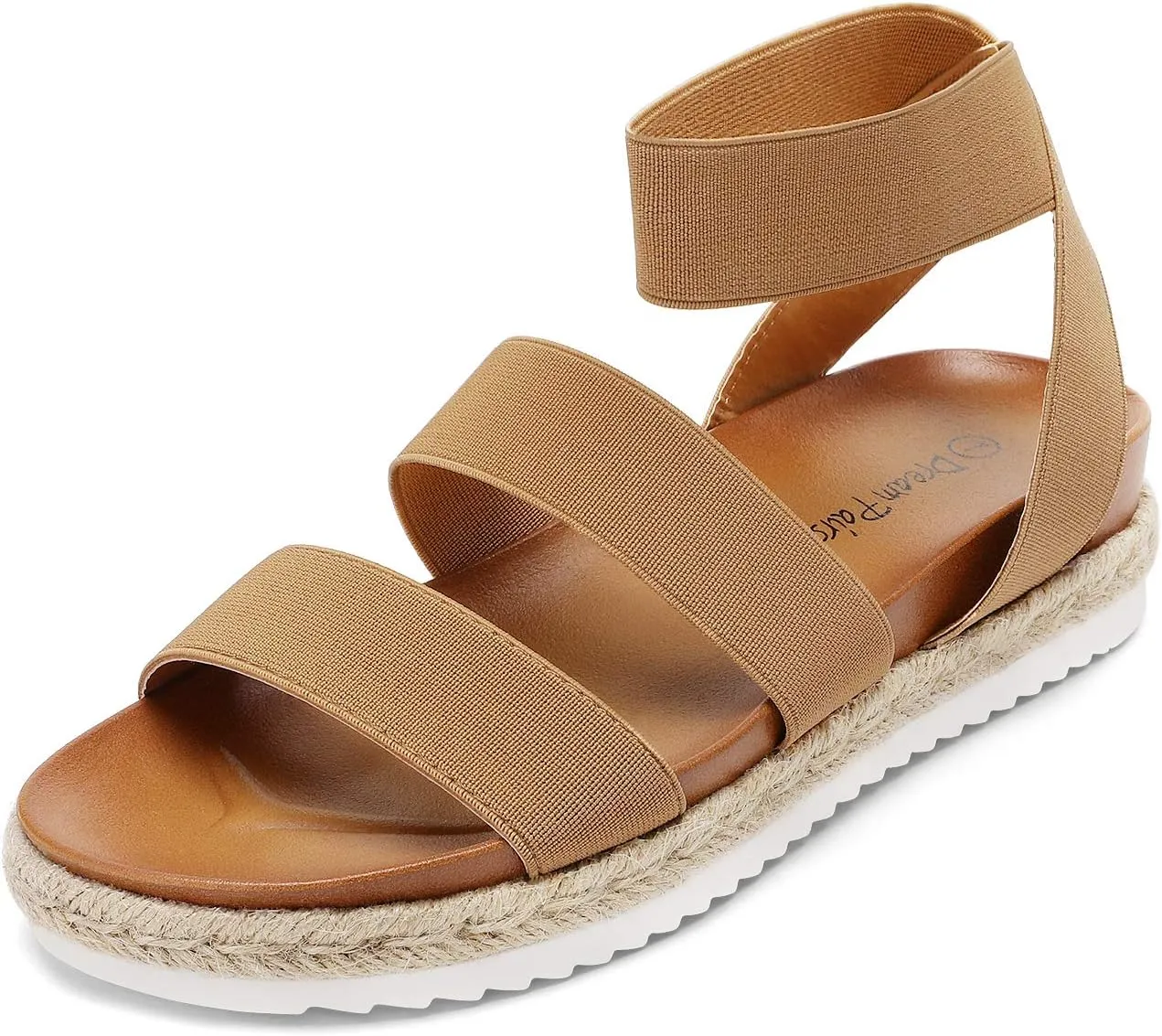 DREAM PAIRS Women’s Open Toe Ankle Strap Espadrille Flatform Platform Wedge Sandals